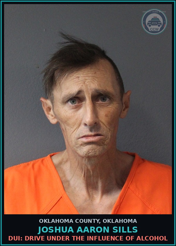 Booking mugshot of Joshua Aaron Sills in Oklahoma County