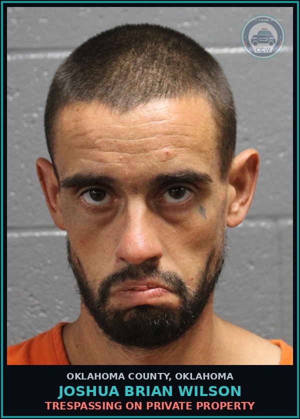 Booking mugshot of Joshua Brian Wilson in Oklahoma County
