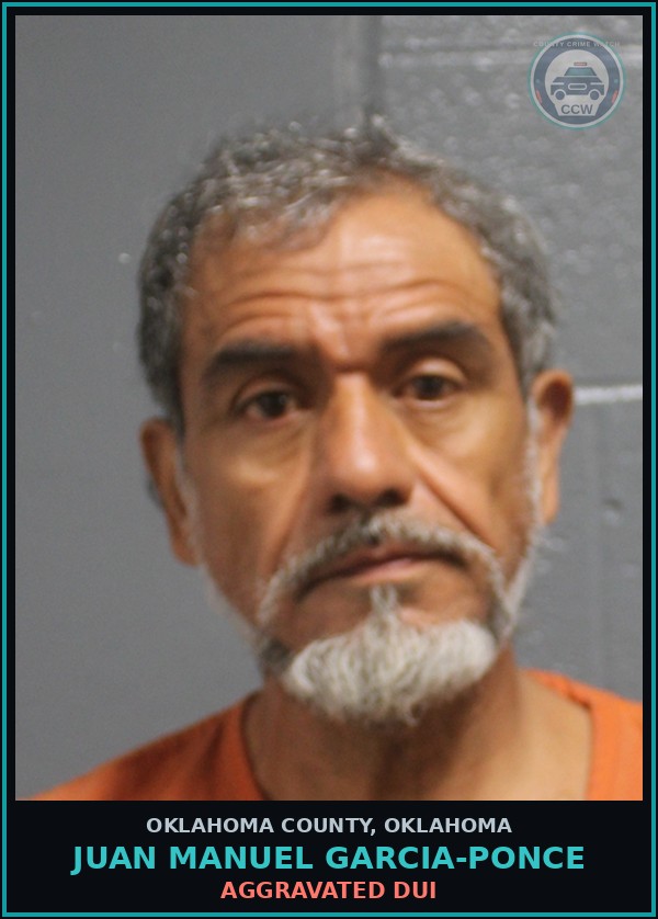 Booking mugshot of Juan Manuel Garcia-Ponce in Oklahoma County