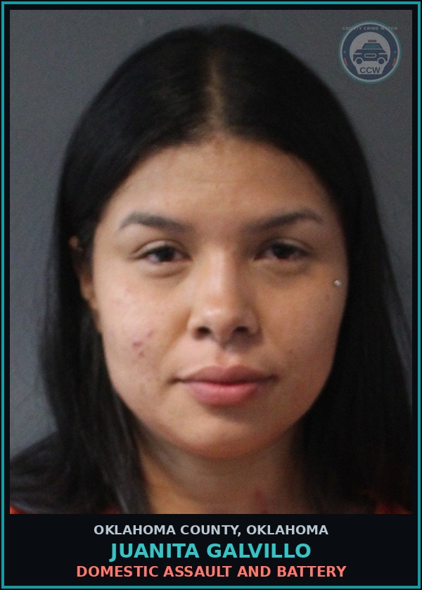 Booking mugshot of Juanita Galvillo in Oklahoma County