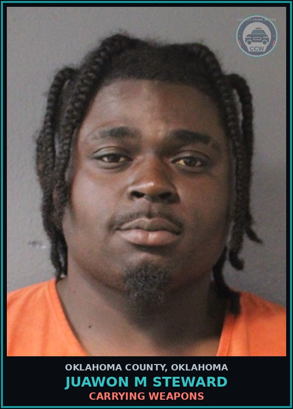 Booking mugshot of Juawon M Steward in Oklahoma County