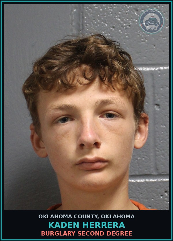 Booking mugshot of Kaden Herrera in Oklahoma County