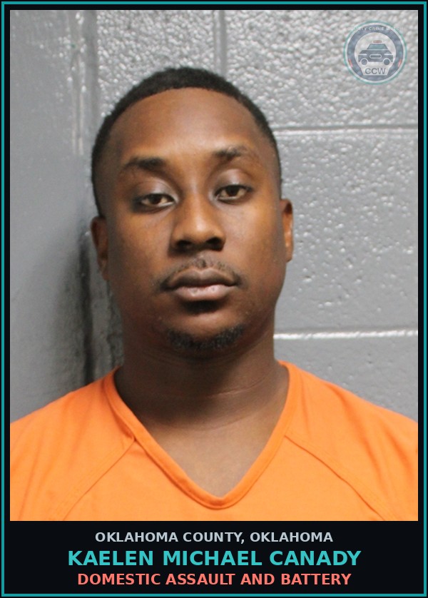 Booking mugshot of Kaelen Michael Canady in Oklahoma County