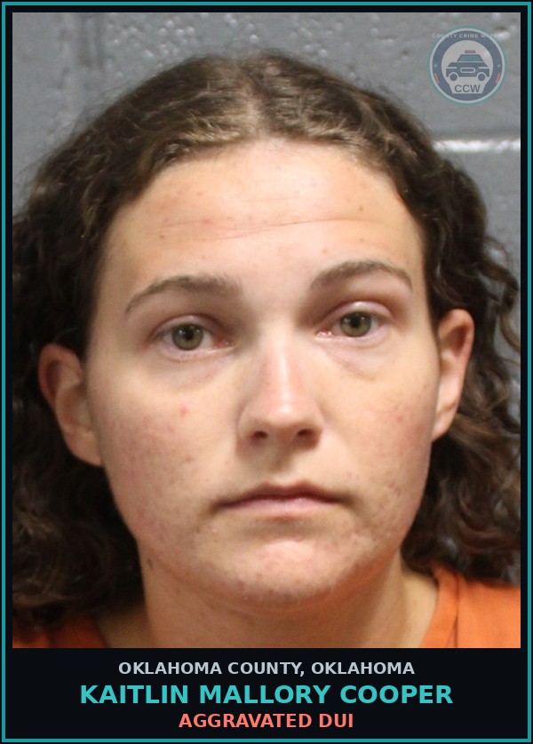 Booking mugshot of Kaitlin Mallory Cooper in Oklahoma County