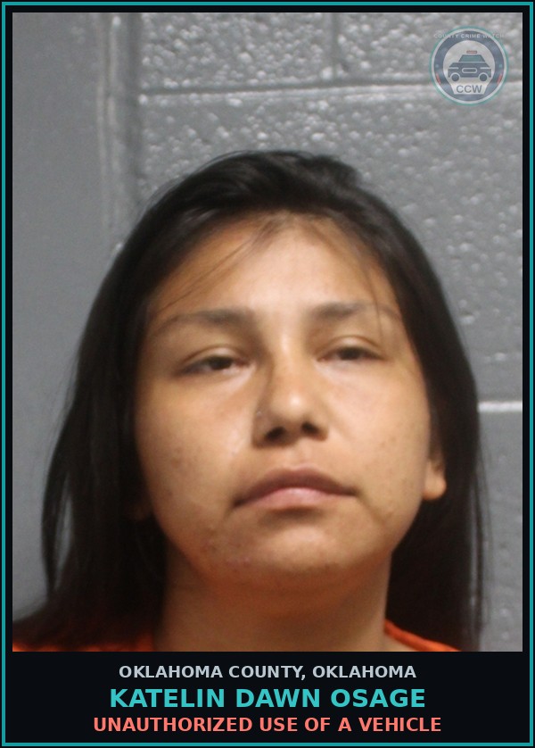Booking mugshot of Katelin Dawn Osage in Oklahoma County