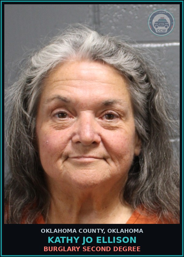 Booking mugshot of Kathy Jo Ellison in Oklahoma County