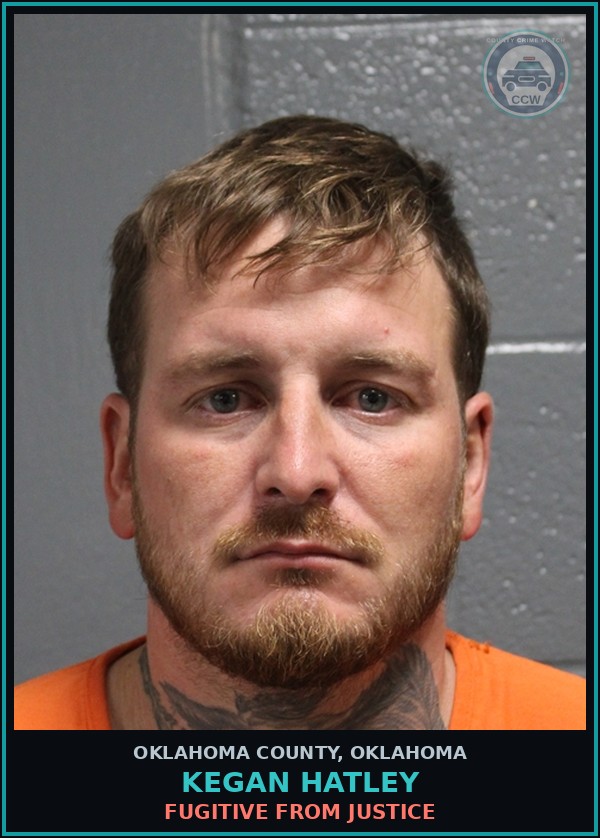 Booking mugshot of Kegan Hatley in Oklahoma County