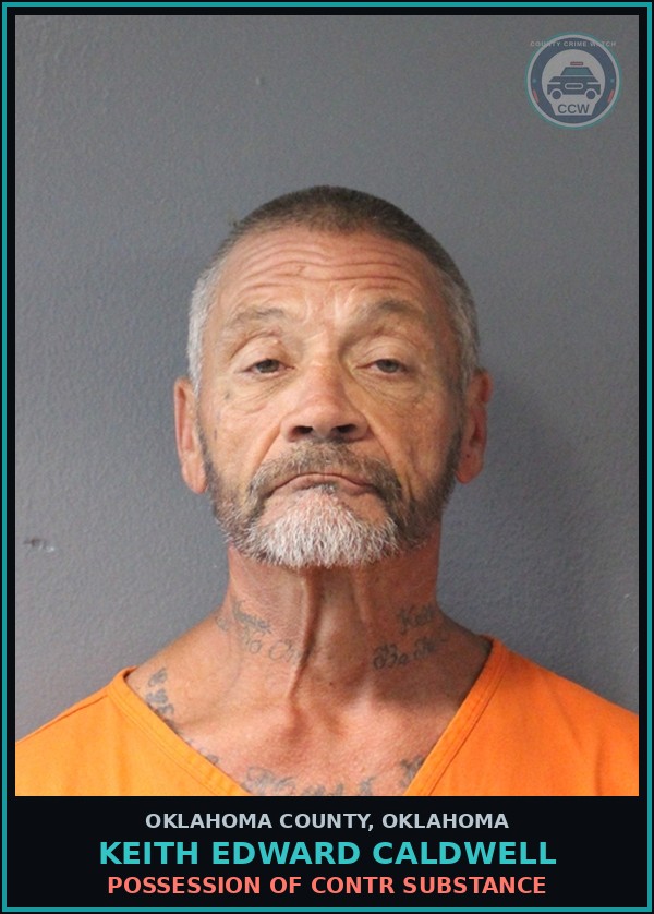 Booking mugshot of Keith Edward Caldwell in Oklahoma County