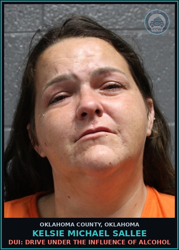Booking mugshot of Kelsie Michael Sallee in Oklahoma County