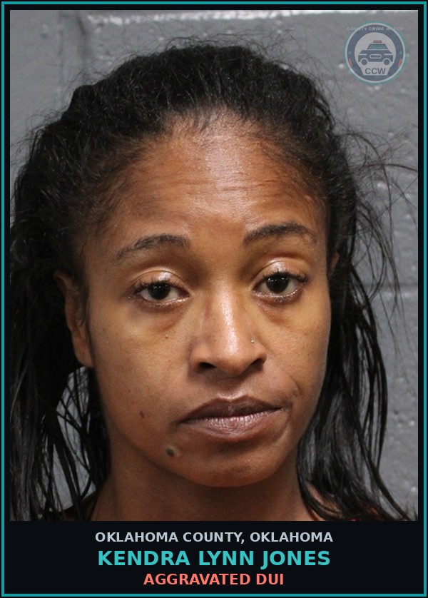 Booking mugshot of Kendra Lynn Jones in Oklahoma County