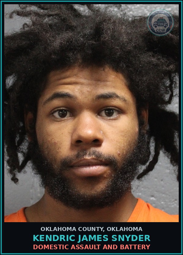 Booking mugshot of Kendric James Snyder in Oklahoma County
