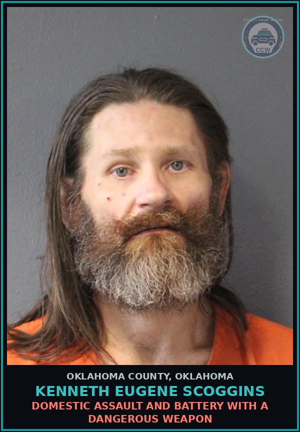Booking mugshot of Kenneth Eugene Scoggins in Oklahoma County