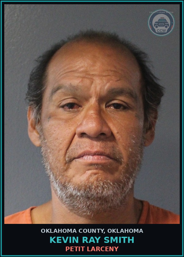 Booking mugshot of Kevin Ray Smith in Oklahoma County