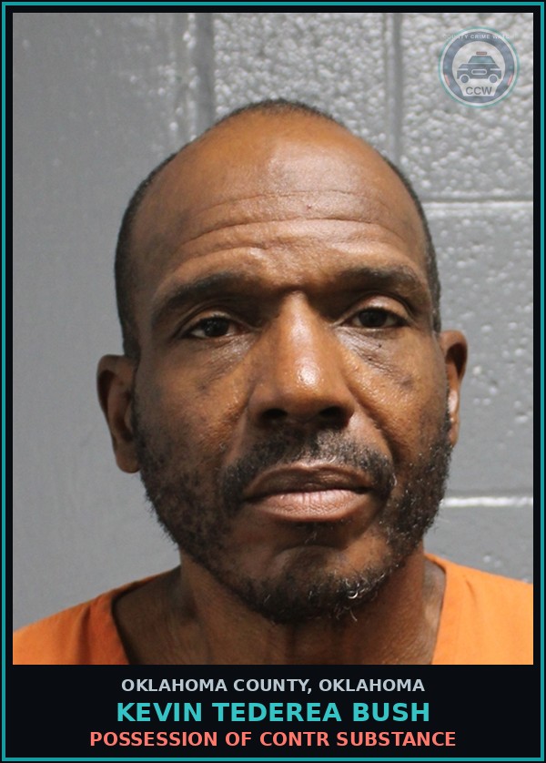 Booking mugshot of Kevin Tederea Bush in Oklahoma County