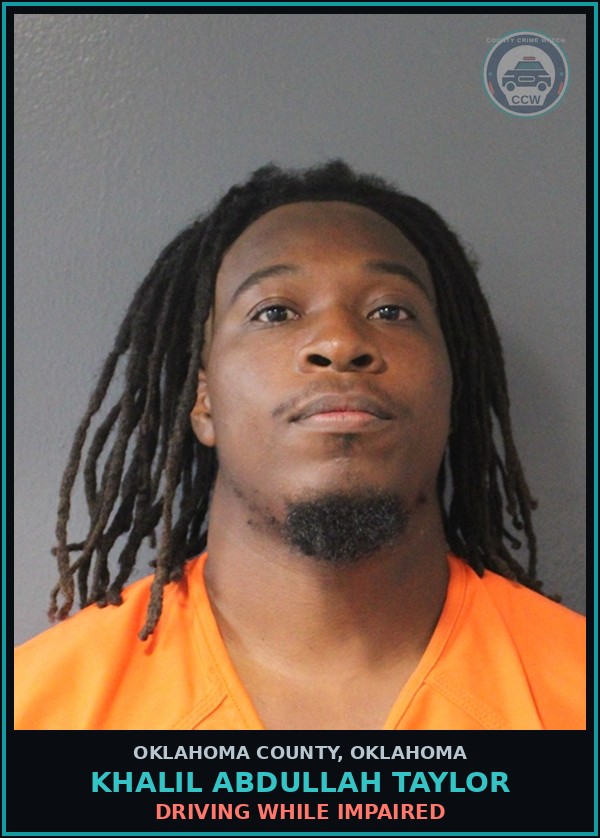 Booking mugshot of Khalil Abdullah Taylor in Oklahoma County