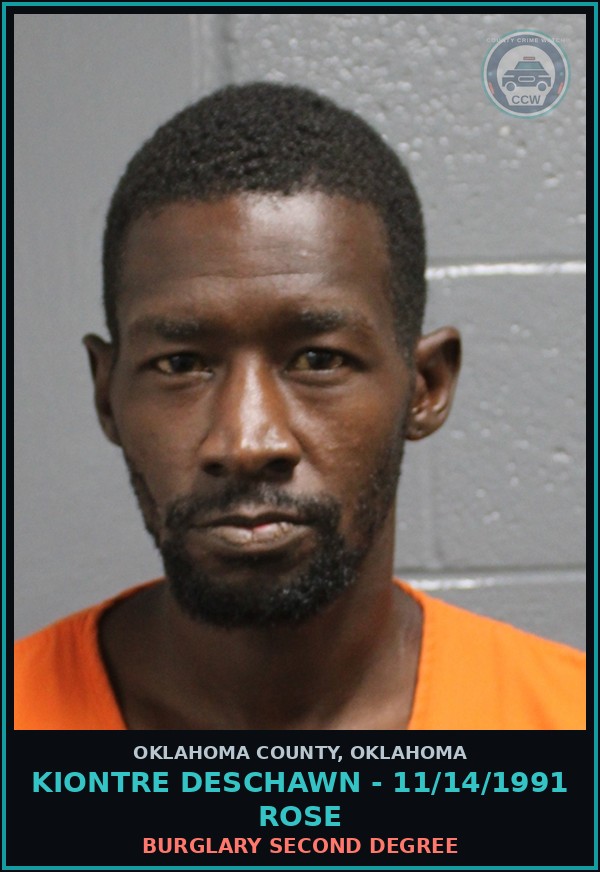 Booking mugshot of Kiontre Deschawn - 11/14/1991 Rose in Oklahoma County