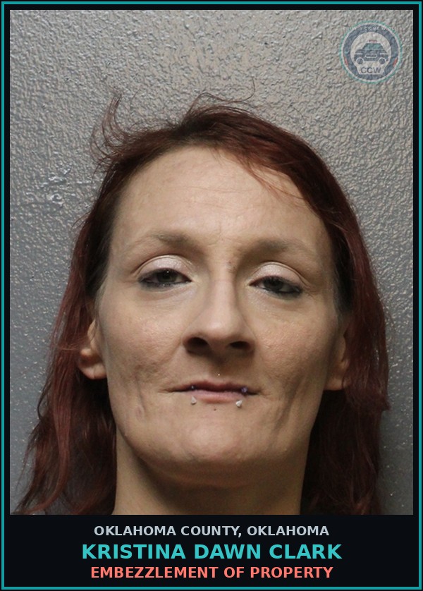 Booking mugshot of Kristina Dawn Clark in Oklahoma County