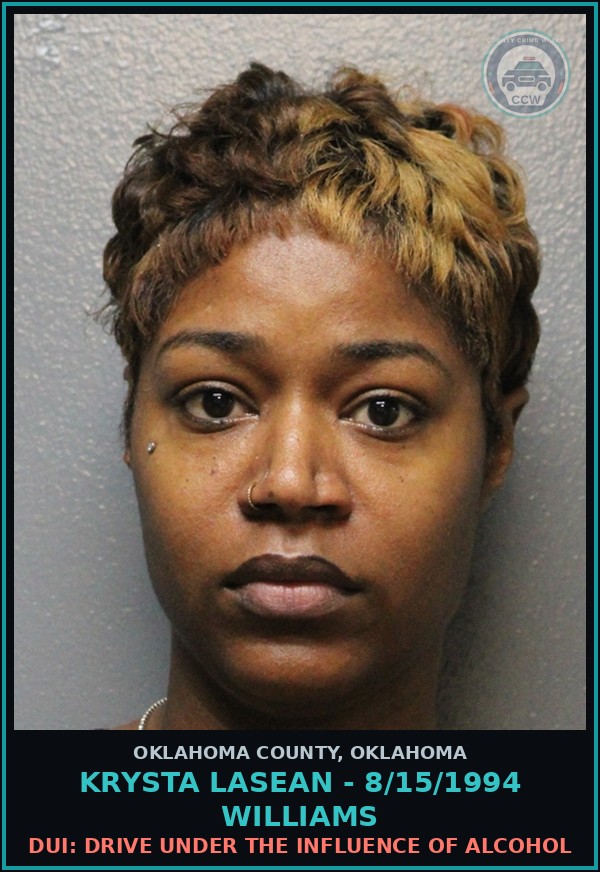 Booking mugshot of Krysta Lasean - 8/15/1994 Williams in Oklahoma County