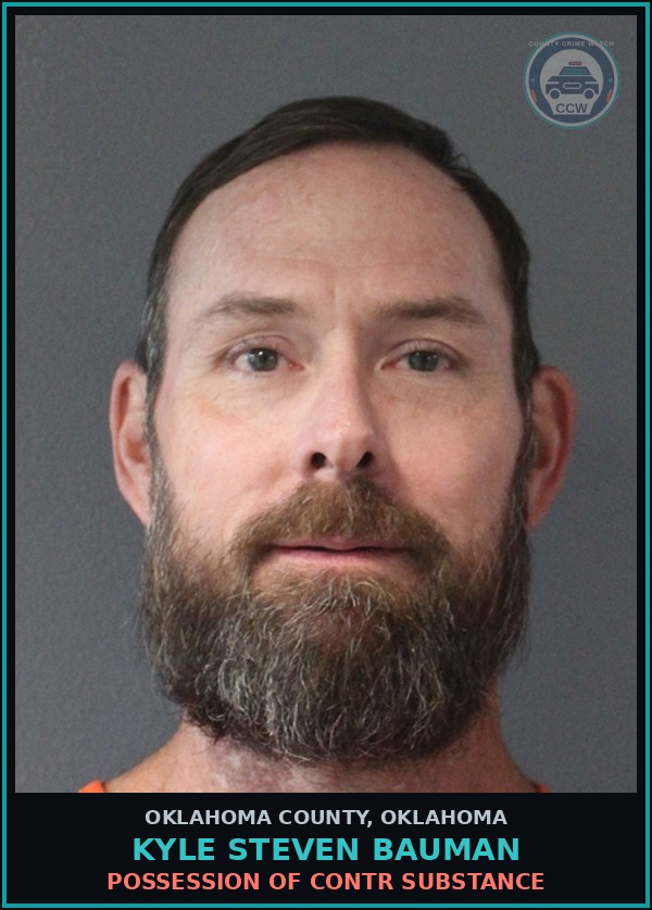 Booking mugshot of Kyle Steven Bauman in Oklahoma County