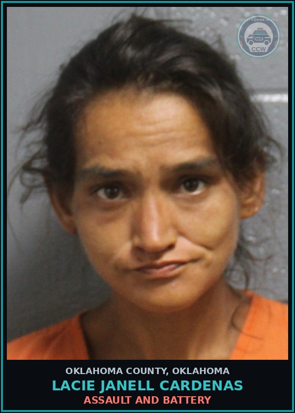 Booking mugshot of Lacie Janell Cardenas in Oklahoma County