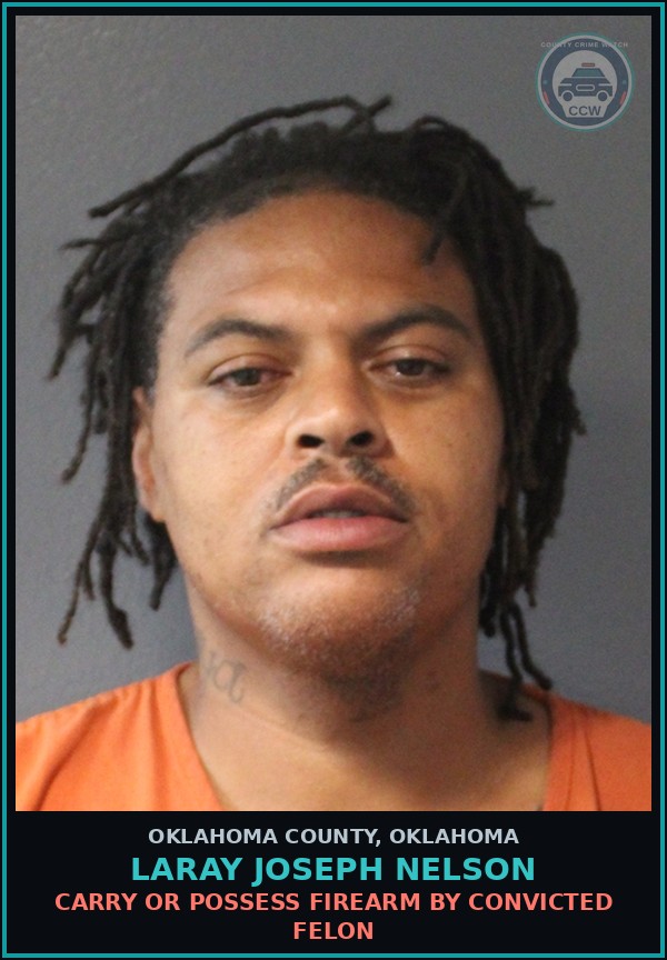 Booking mugshot of Laray Joseph Nelson in Oklahoma County