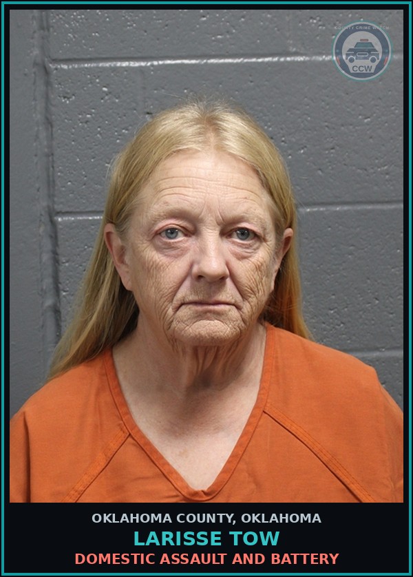 Booking mugshot of Larisse Tow in Oklahoma County