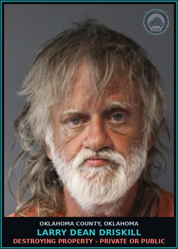 Booking mugshot of Larry Dean Driskill in Oklahoma County