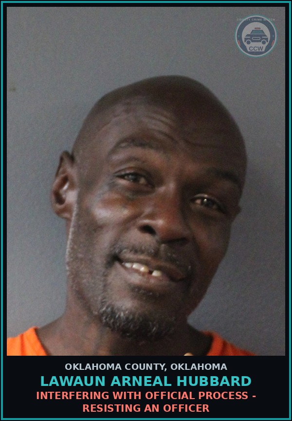 Booking mugshot of Lawaun Arneal Hubbard in Oklahoma County