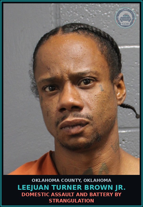 Booking mugshot of Leejuan Turner Brown Jr. in Oklahoma County