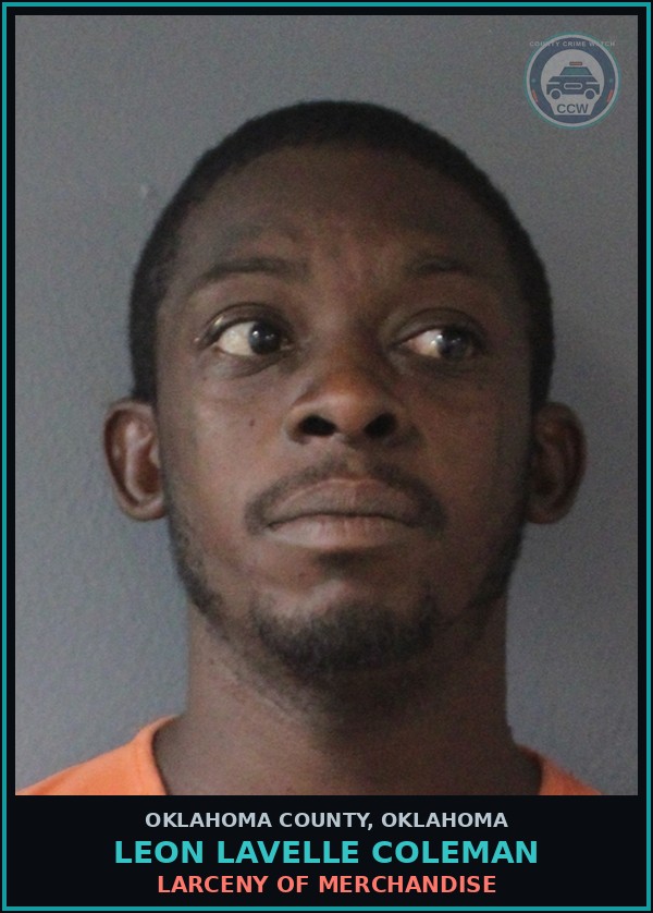 Booking mugshot of Leon Lavelle Coleman in Oklahoma County