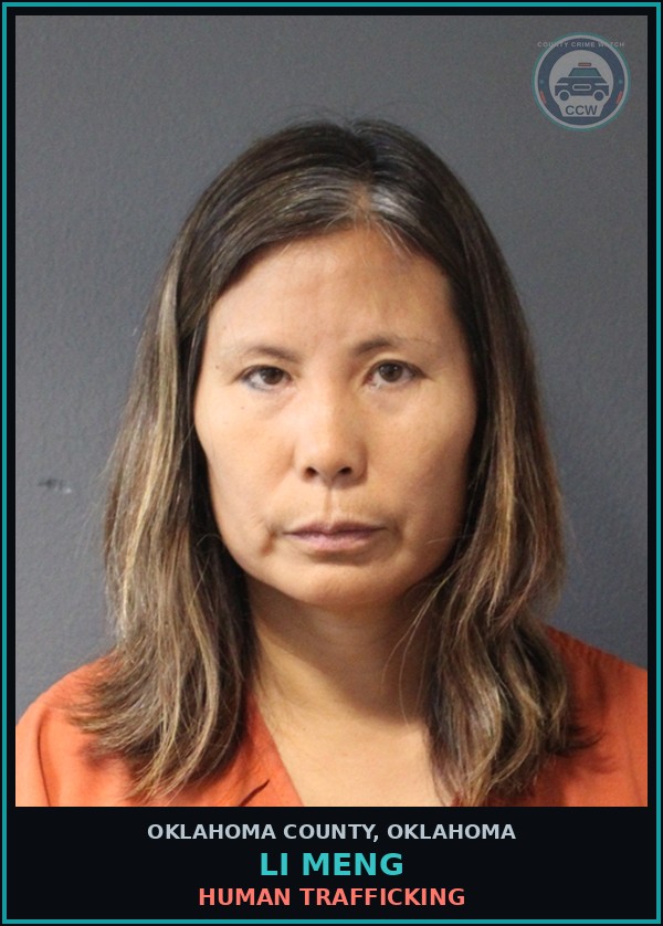 Booking mugshot of Li Meng in Oklahoma County