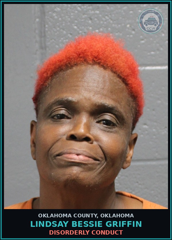 Booking mugshot of Lindsay Bessie Griffin in Oklahoma County