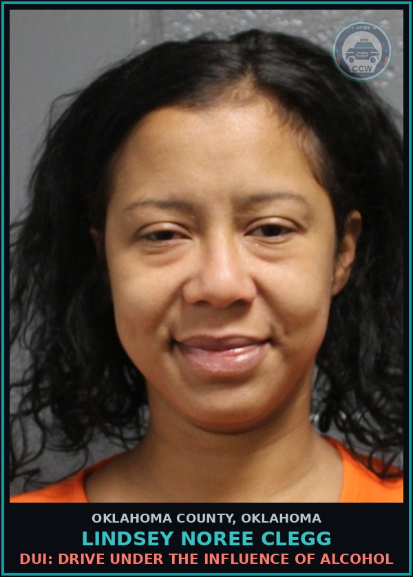 Booking mugshot of Lindsey Noree Clegg in Oklahoma County