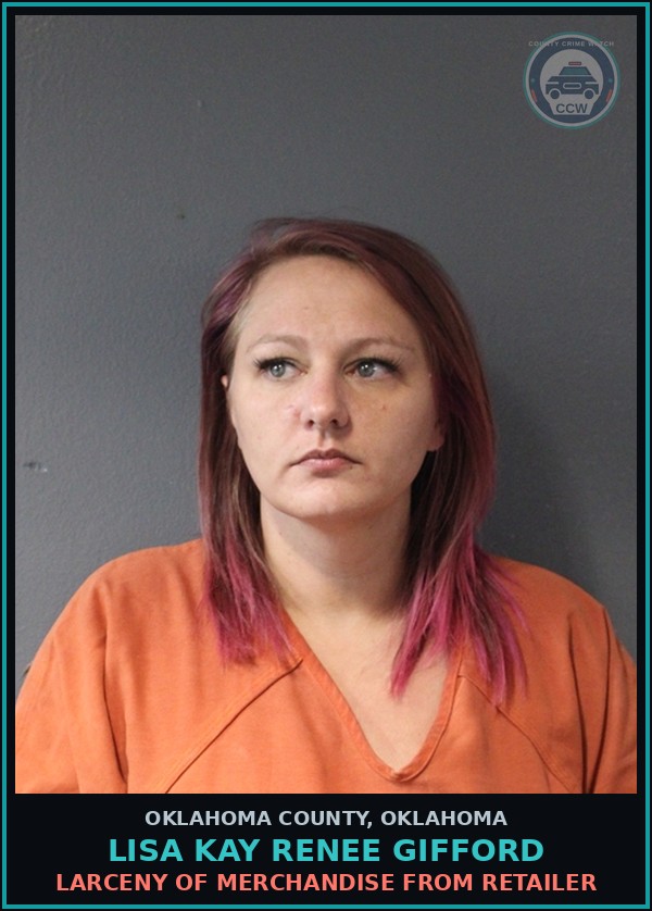 Booking mugshot of Lisa Kay Renee Gifford in Oklahoma County