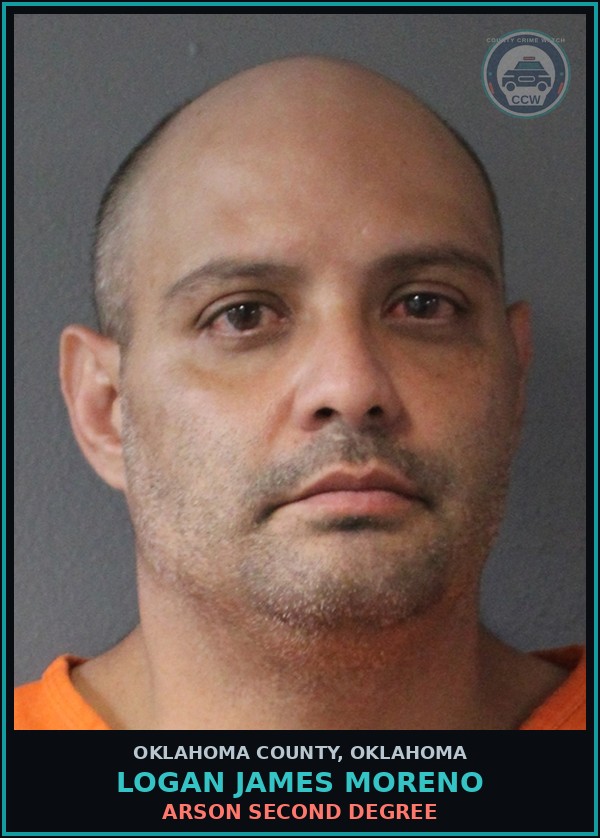 Booking mugshot of Logan James Moreno in Oklahoma County