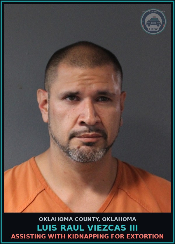 Booking mugshot of Luis Raul Viezcas Iii in Oklahoma County