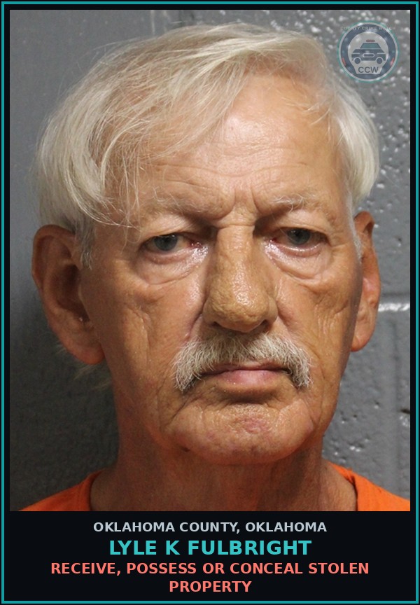 Booking mugshot of Lyle K Fulbright in Oklahoma County