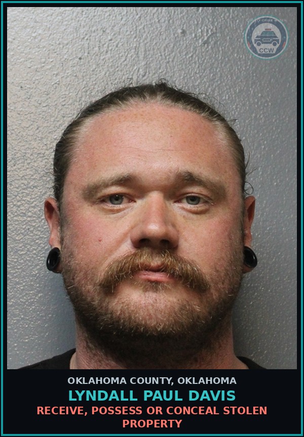 Booking mugshot of Lyndall Paul Davis in Oklahoma County