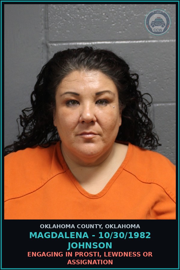 Booking mugshot of Magdalena - 10/30/1982 Johnson in Oklahoma County