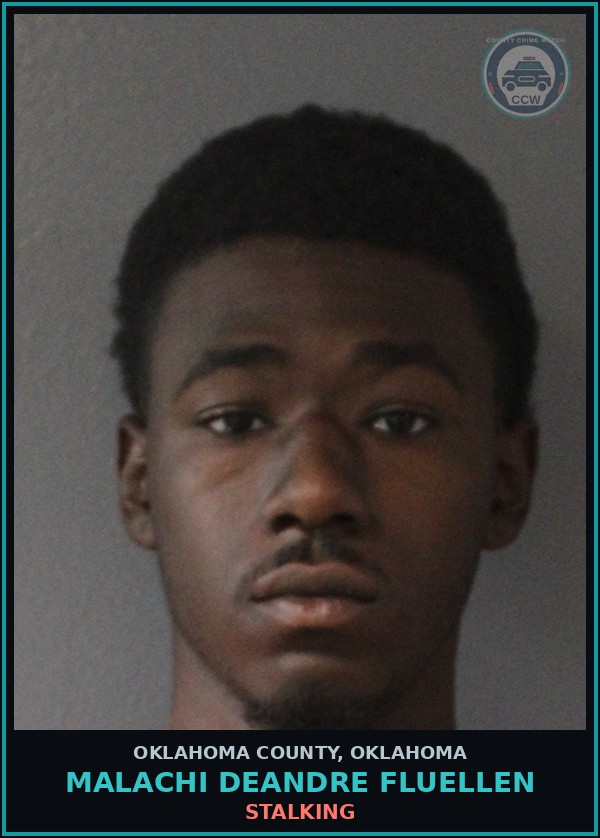 Booking mugshot of Malachi Deandre Fluellen in Oklahoma County