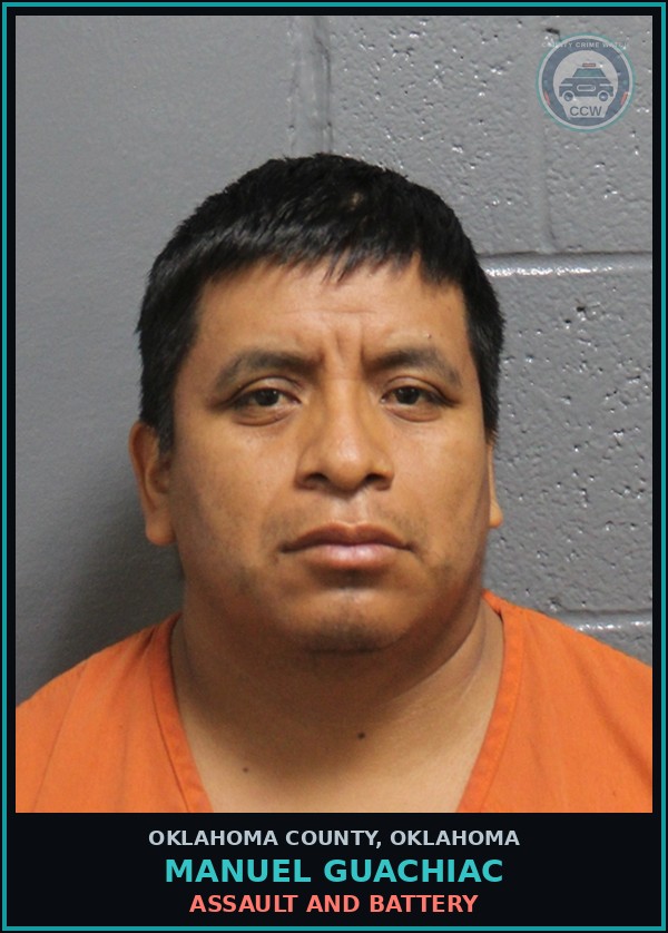 Booking mugshot of Manuel Guachiac in Oklahoma County