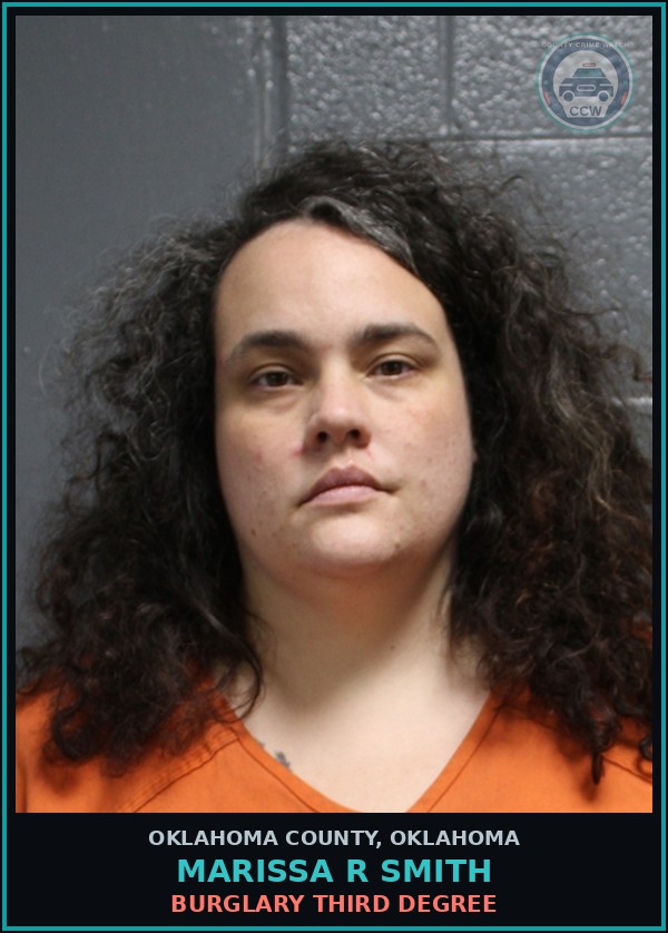 Booking mugshot of Marissa R Smith in Oklahoma County