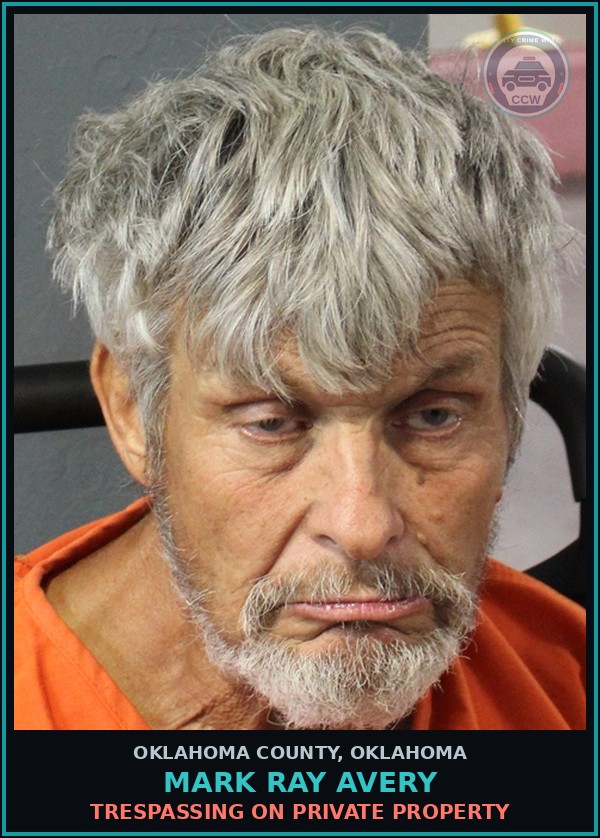 Booking mugshot of Mark Ray Avery in Oklahoma County