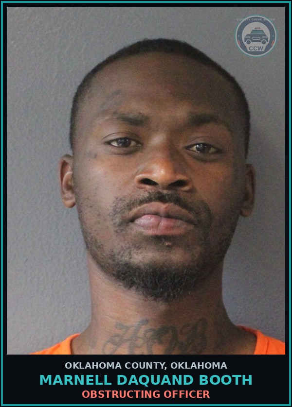 Booking mugshot of Marnell Daquand Booth in Oklahoma County