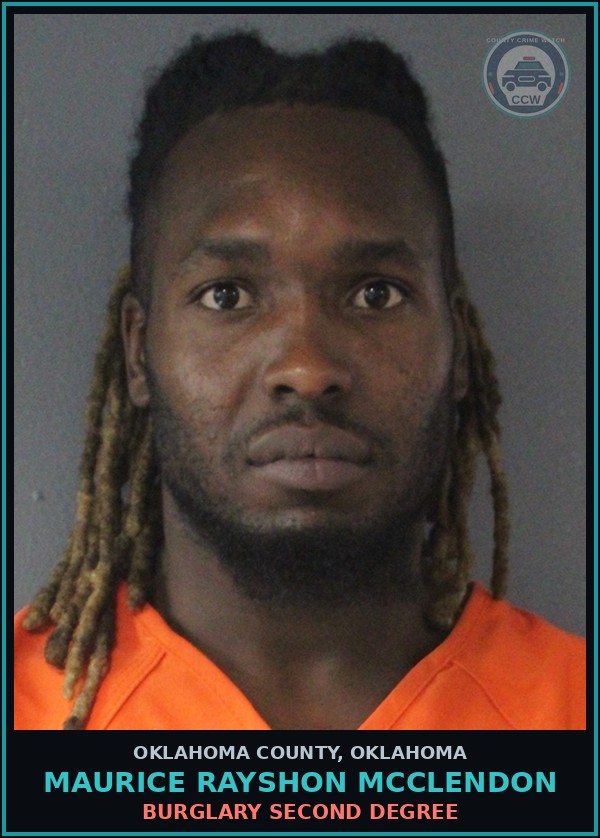 Booking mugshot of Maurice Rayshon Mcclendon in Oklahoma County
