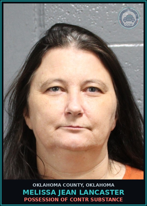Booking mugshot of Melissa Jean Lancaster in Oklahoma County