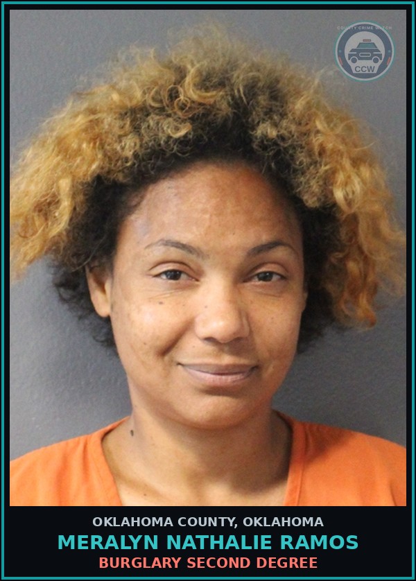 Booking mugshot of Meralyn Nathalie Ramos in Oklahoma County