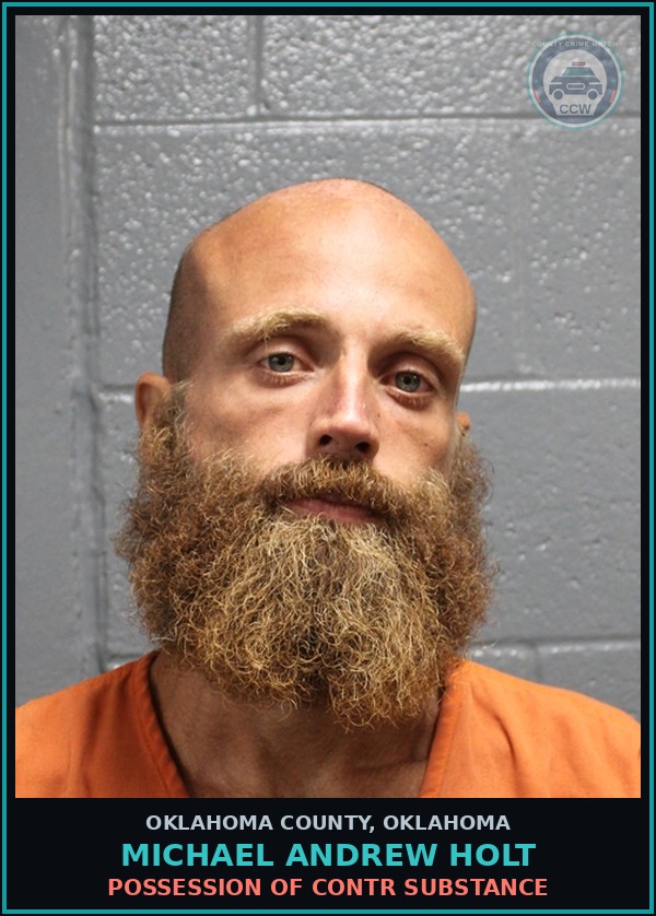 Booking mugshot of Michael Andrew Holt in Oklahoma County