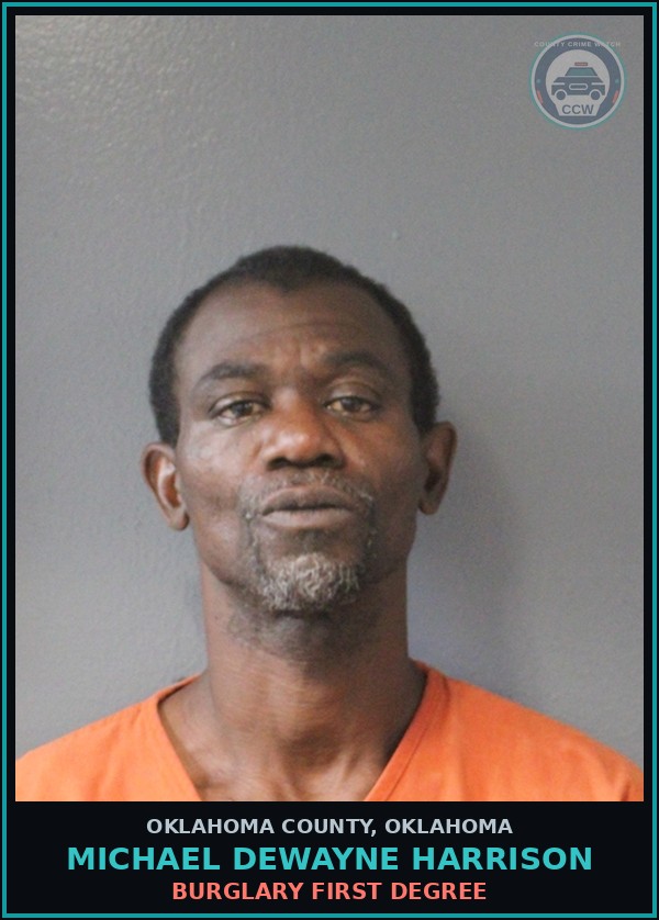 Booking mugshot of Michael Dewayne Harrison in Oklahoma County