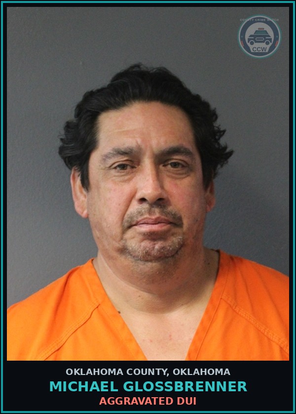 Booking mugshot of Michael Glossbrenner in Oklahoma County